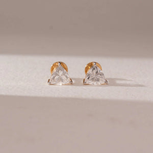 Trillion Cut Solitaire Diamond Earring
