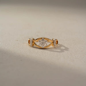 Vintage Floral Diamond Cluster Ring