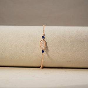 Radiant Enamel Diamond Chain Bracelet