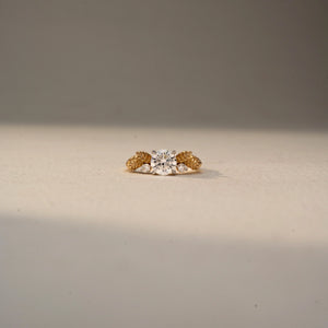Shimmering Golden Diamond Fantasy Ring