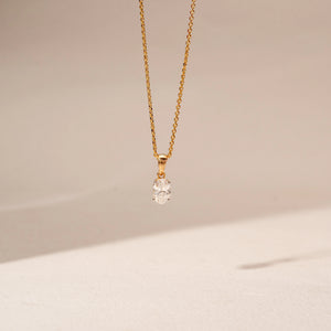 Elegant Linear Drop Diamond Pendant