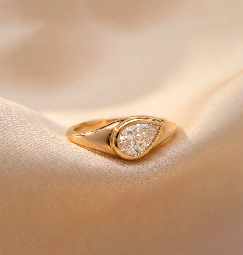 Pear Cut Lab Grown Diamond Engagement Rings