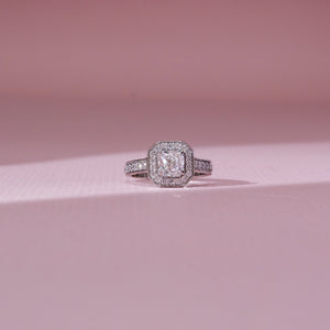 Elegant Cushion Halo Diamond Ring