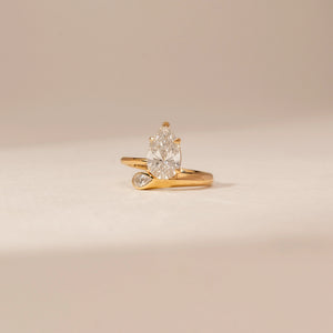 Elegant Pear Twist Diamond Ring