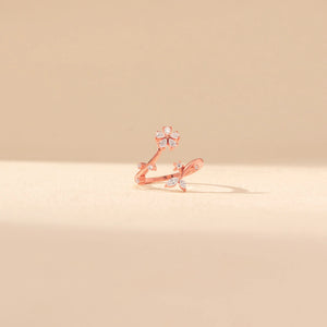Radiant Leaf Embrace Diamond Ring
