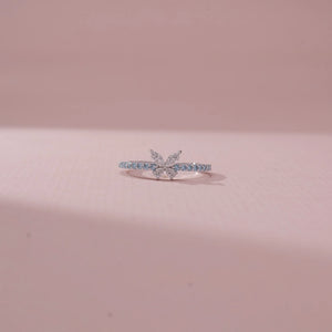 Dainty Butterfly Floral Diamond Ring