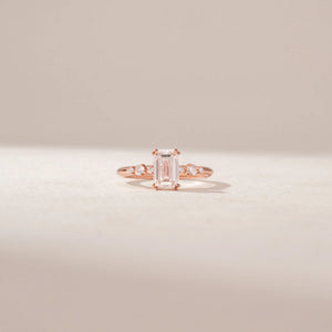Emerald Centre Floral Diamond Ring
