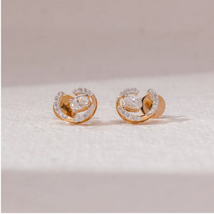 Spiral Halo Stud Diamond Earring
