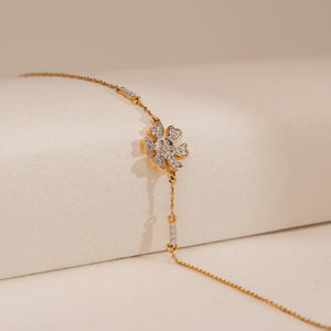 Delicate Floral Gold Diamond Bracelet