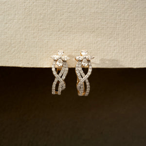 Shimmering Floral Infinity Drop Earring