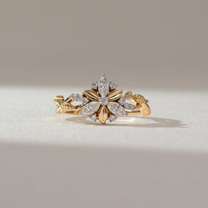 Floral Marquise Leaf Diamond Ring