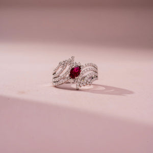 Royal Ruby Diamond Swirl Ring