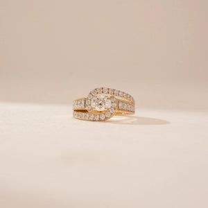 Layered Curve Pave Diamond Ring