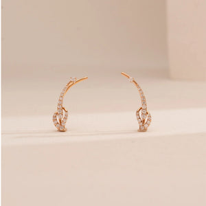 Graceful Arched Pavé Diamond Earrings