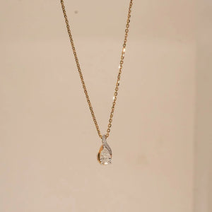 Elegant Pear Swirl Diamond Necklace