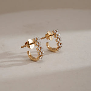 Radiant Arc Channel Diamond Earrings