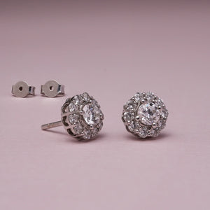 Classic Halo Diamond Stud Earrings