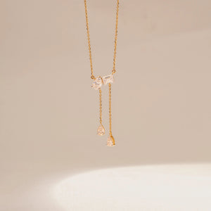 Emerald Pear Drop Diamond Necklace