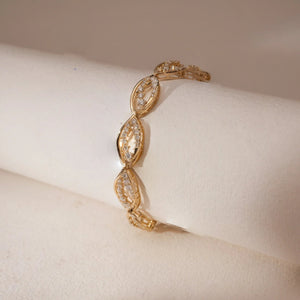 Marquise Leaf Diamond Link Bracelet
