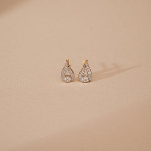 Glimmer Flame Drop Diamond Earrings