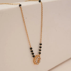 Elegant Petal Accent Diamond Mangalsutra