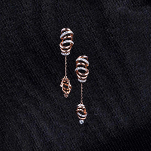 Twisted Rose Chain Diamond Earrings