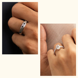 Set of 2|Sleek Lab Grown Diamond Jewellery Set | Men’s Ring & Pavé Band Ring