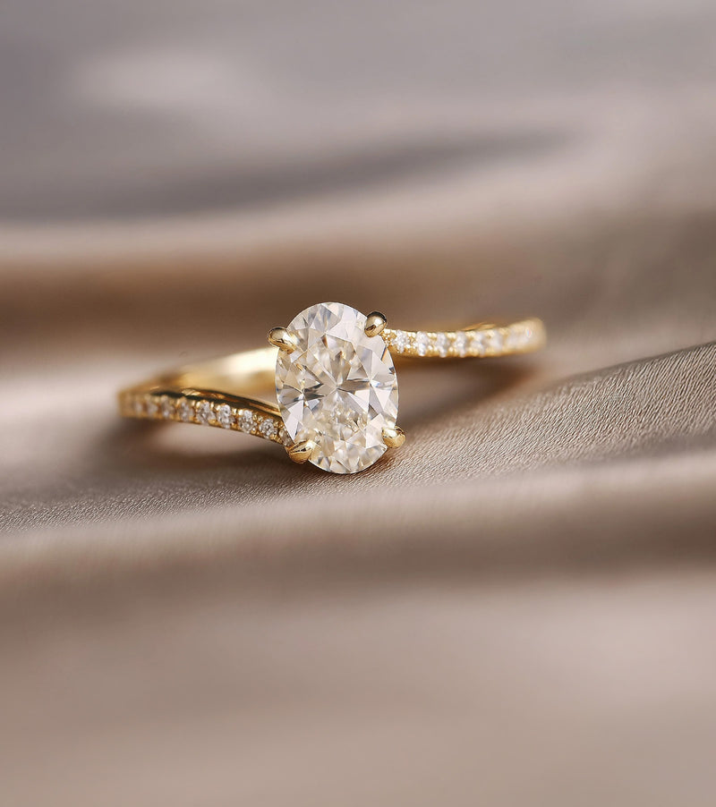 Swirl Design Lab Grown Diamond Engagement Rings