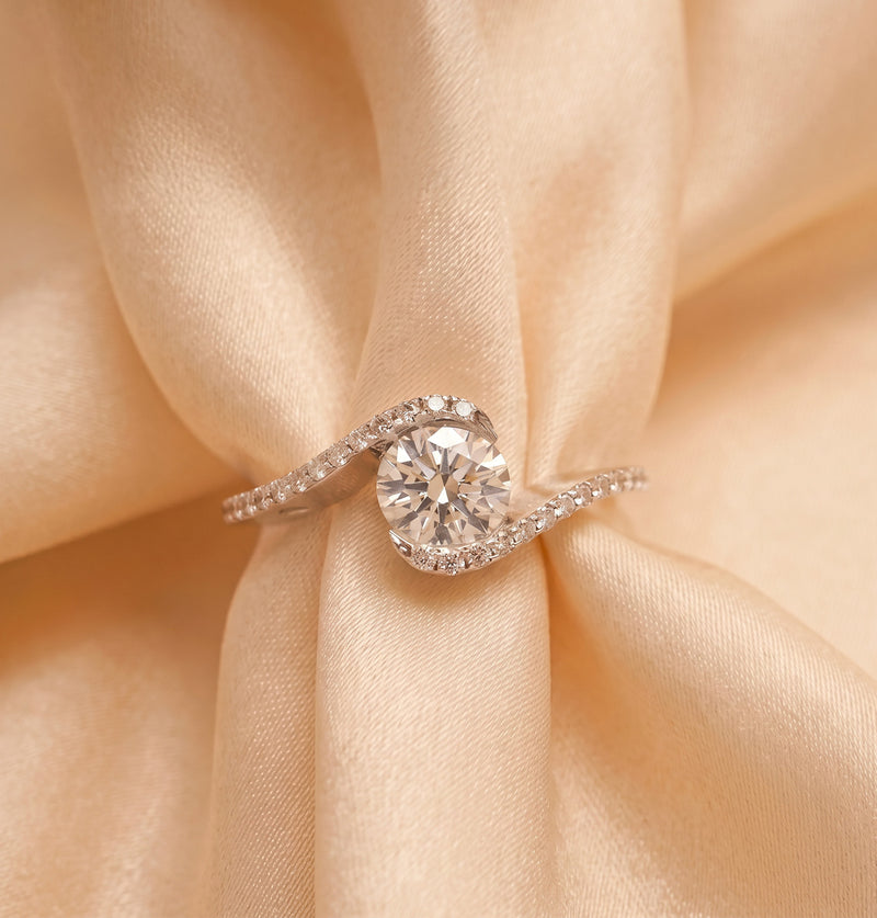 Swirl Design Lab Grown Diamond Engagement Rings