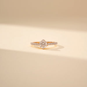 Elegant Pave Shoulder Diamond Ring