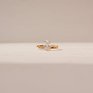 Sophisticated Oval Solitaire Diamond Ring