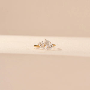 Twin Pear Shaped Diamond Ring