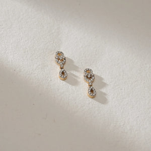 Double Drop Diamond Dangle Earrings
