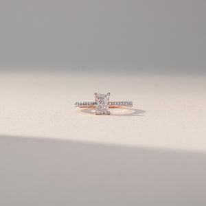 Rectangular Spark Pave Diamond Ring