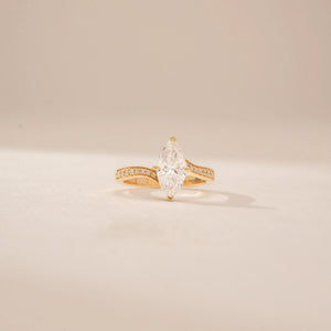 Sculpted Marquise Twist Diamond Ring