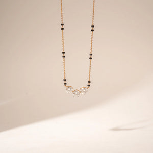 Triple Stone Solitaire Diamond Mangalsutra