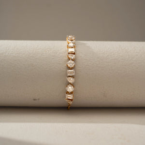 Elegant Crystal Charm Line Bracelet