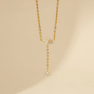 Elegant Curve Drop Diamond Necklace