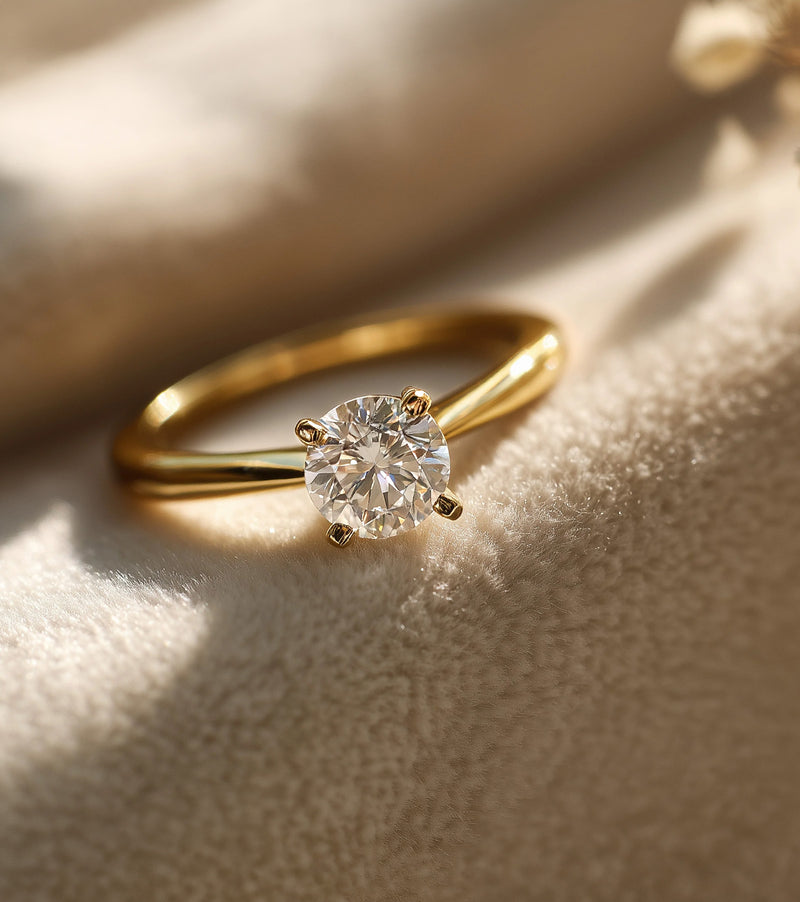 Tapered Band Lab Grown Diamond Engagement Rings