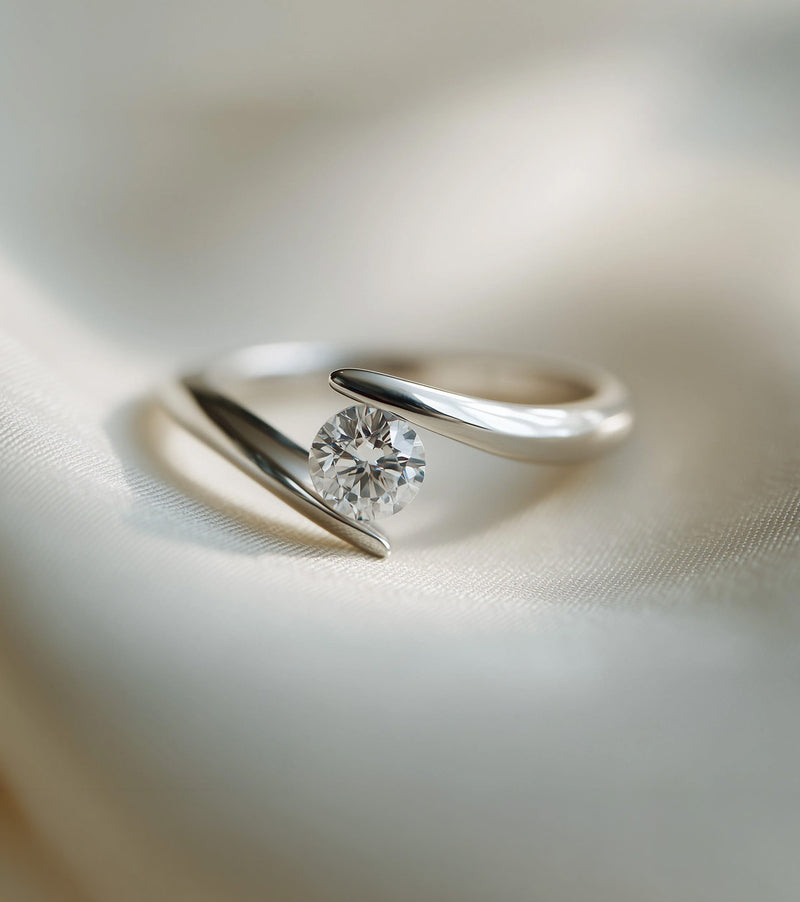 Tension Set Lab Grown Diamond Engagement Rings
