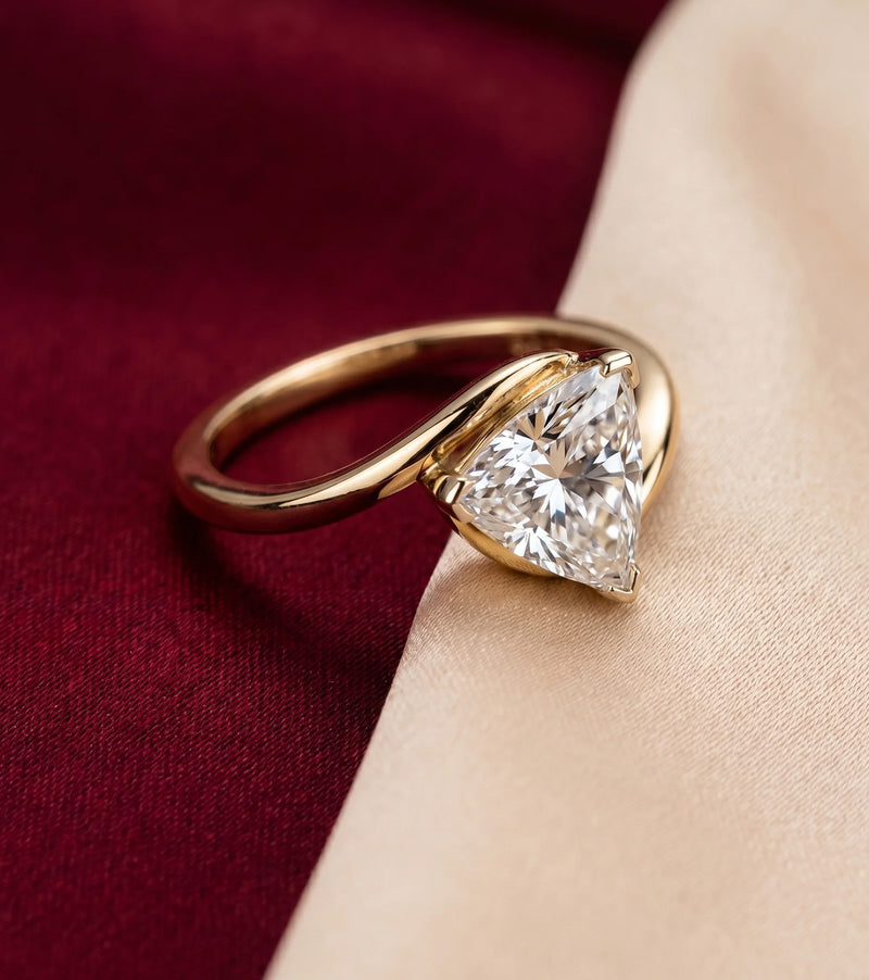 Trillion Cut Lab Grown Diamond Engagement Rings