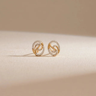 Set of 2|Golden Drift Lab Grown Diamond Jewelry Set | Necklace & Stud Earrings