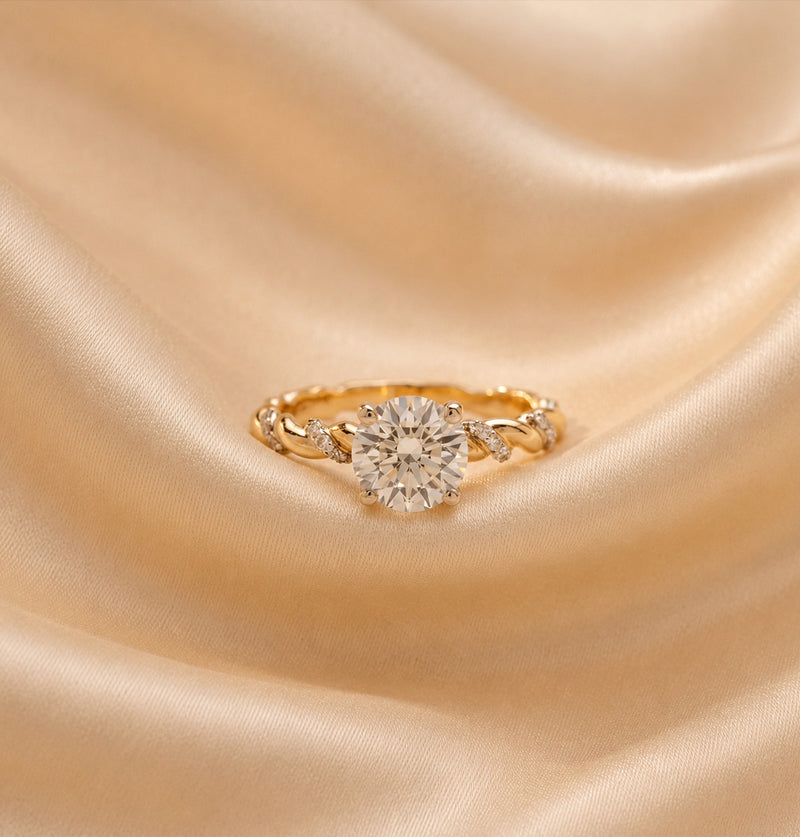 Twisted Band Lab Grown Diamond Engagement Rings