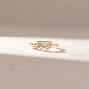 Half Moon Bezel Glow diamond Ring