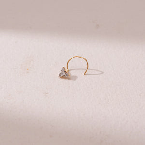 Elegant Floral Diamond Gold Nosepins