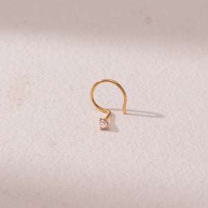 Delicate Crystal Curve Bridal Nosepins