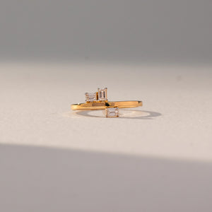 Sleek Horizontal Baguette Diamond Ring