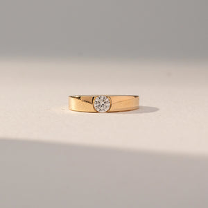 Bold Flat Band Diamond Ring