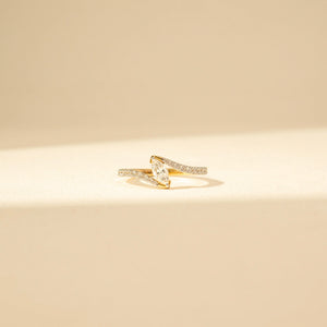 Sculpted Marquise Flow Diamond Ring