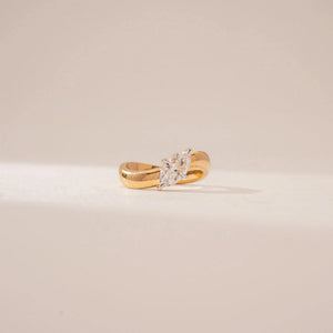 Curved Band Marquise Diamond Ring